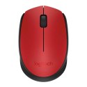 Logitech Mysz M171 1000DPI 2.4 [GHz] optyczna 3kl. 1 scroll bezprzewodowa czerwona 2 szt AA do notebooka uniwersalny