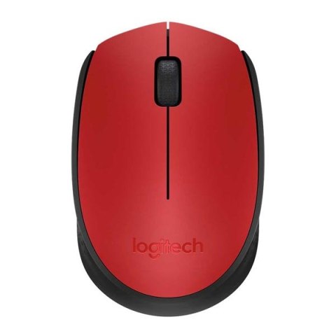 Logitech Mysz M171 1000DPI 2.4 [GHz] optyczna 3kl. 1 scroll bezprzewodowa czerwona 2 szt AA do notebooka uniwersalny