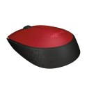 Logitech Mysz M171 1000DPI 2.4 [GHz] optyczna 3kl. 1 scroll bezprzewodowa czerwona 2 szt AA do notebooka uniwersalny