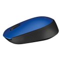 Logitech Mysz M171 1000DPI 2.4 [GHz] optyczna 3kl. 1 scroll bezprzewodowa niebieska 2 szt AA do notebooka uniwersalny