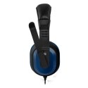 Defender Warhead G-190 Gaming Headset słuchawki z mikrofonem regulacja głośności czarno-niebieski 2x 3.5 mm jack