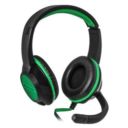 Defender Warhead G-200 Gaming Headset słuchawki z mikrofonem regulacja głośności czarno-zielona 2x 3.5 mm jack