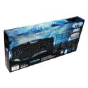 E-BLUE Klawiatura Combatant- EX do gry czarna przewodowa (USB) US podświetlane krawędzie odporna na zalanie