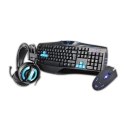 E-BLUE Zestaw klawiatur Cobra do gry czarno-niebieski przewodowa (USB) US z myszką Cobra II i słuchawki Cobra I