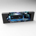 E-BLUE Zestaw klawiatur Polygon do gry czarno-niebieski przewodowa (USB) US z myszką Cobra II z podkładką Mazer Marface S