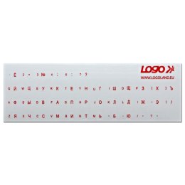 Naklejki na klawiature LOGO na klawiaturę, czerwony, alfabet rosyjski, cena za 1 szt.