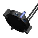 Podświetlany stojak na słuchawki HZ-04 4x USB 3.0 HUB czarny Marvo