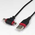 Uchwyt mobiluPDAGPS przegłubowy do samochodu czarny plastikowy LOGO z adapterem USB 1.5A + kabel z super konekt. czarna