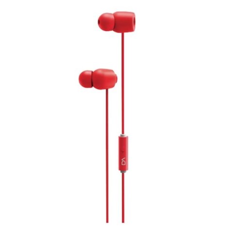 DA Marvo DM0011RD, słuchawki z mikrofonem, bez regulacji głośności na przewodzie, czerwona, douszne, 3.5 mm jack
