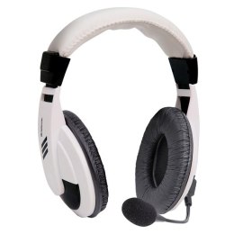 Defender Gryphon 750 słuchawki z mikrofonem regulacja głośności biała zamykane 2x 3.5 mm jack