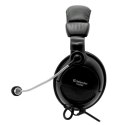 Defender Orpheus HN-898 słuchawki z mikrofonem regulacja głośności czarna zamykane 2x 3.5 mm jack