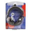 Defender Orpheus HN-898 słuchawki z mikrofonem regulacja głośności czarna zamykane 2x 3.5 mm jack