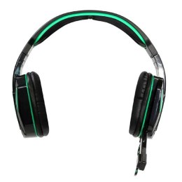 Defender Warhead G-275 słuchawki z mikrofonem regulacja głośności czarno-zielona słuchawki 2x 3.5 mm jack
