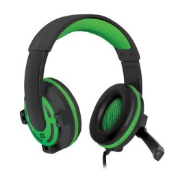 Defender Warhead G-300 słuchawki z mikrofonem regulacja głośności czarno-zielona słuchawki 2x 3.5 mm jack