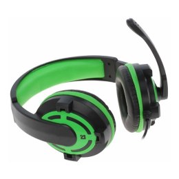 Defender Warhead G-300 słuchawki z mikrofonem regulacja głośności czarno-zielona słuchawki 2x 3.5 mm jack