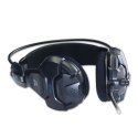 E-Blue Cobra HS, Gaming Headset, słuchawki z mikrofonem, regulacja głośności, czarna, 2x 3.5 mm jack