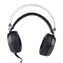 E-Blue EHS965 Gaming Headset słuchawki z mikrofonem regulacja głośności czarna 3.5 mm jack + USB podświetlane