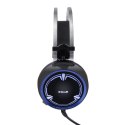 E-Blue EHS965 Gaming Headset słuchawki z mikrofonem regulacja głośności czarna 3.5 mm jack + USB podświetlane
