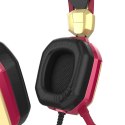 E-Blue IRON MAN EHS908 Gaming Headset słuchawki z mikrofonem regulacja głośności czerwona 2x 3.5 mm jack + USB