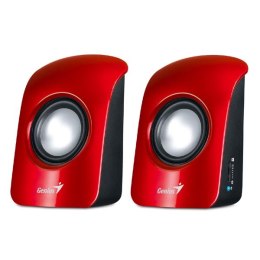 Genius głośniki SP-U115, 2.0, 3W, czerwono-czarne, regulacja głośności, stołowy, 200Hz-18kHz