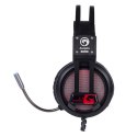 Marvo HG9028 słuchawki z mikrofonem regulacja głośności czarna 7.1 surround (virtual) USB podświetlona