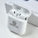 Powerton słuchawki bluetooth WPBTE01, s nabíjecí krabičkou, mikrofon, biała, Airpods style, Pop-Up funkce sport