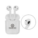 Powerton słuchawki bluetooth WPBTE01, s nabíjecí krabičkou, mikrofon, biała, Airpods style, Pop-Up funkce sport