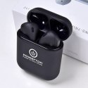 Powerton słuchawki bluetooth WPBTE01, s nabíjecí krabičkou, mikrofon, czarna, Airpods style, Pop-Up funkce sport