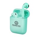 Powerton słuchawki bluetooth WPBTE01, s nabíjecí krabičkou, mikrofon, zielona, Airpods style, Pop-Up funkce sport