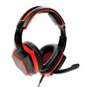 RED FIGHTER H2 Gaming Headset, słuchawki z mikrofonem, regulacja głośności, czarno-czerwona, 2x 3.5 mm jack