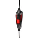 RED FIGHTER H2 Gaming Headset, słuchawki z mikrofonem, regulacja głośności, czarno-czerwona, 2x 3.5 mm jack