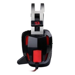 Redragon LAGOPASMUTUS Gaming Headset słuchawki z mikrofonem regulacja głośności czarno-czerwona 2x 3.5 mm jack + USB wibruj