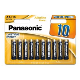 Bateria alkaliczna, AA, 1.5V, Panasonic, blistr, 10-pack, Alkaline power,