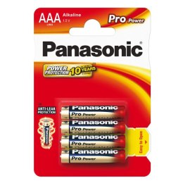 Bateria alkaliczna, AAA, 1.5V, Panasonic, blistr, 4-pack, 00265899, Pro Power,