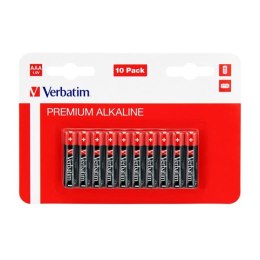 Bateria alkaliczna, AAA, 1.5V, Verbatim, blistr, 10-pack, 49874
