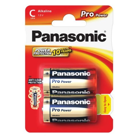 Bateria alkaliczna, malý monočlánek, C, 1.5V, Panasonic, blistr, 2-pack, 00225999, Pro Power,