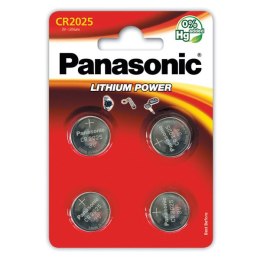 Bateria litowa, CR2025, 3V, Panasonic, blistr, 4-pack,