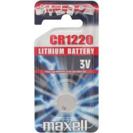 Bateria litowa, konflíková, CR1220, 3V, Maxell, blistr, 1-pack