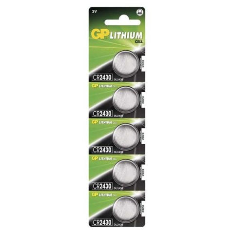 Bateria litowa, konflíková, CR2430, 3V, GP, blistr, 5-pack,