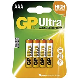 Baterie alkaliczna, AAA, 1.5V, GP, blistr, 4-pack, ULTRA