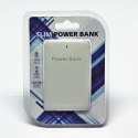 Powerbank, slim, Li-ion, 5V, 2500mAh, do ładowania telefonów i innych urządzeń, SLIM, microUSB i lightning, biała