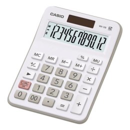 Casio Kalkulator MX 12 B WE, biało-szary, podwójne zasilanie