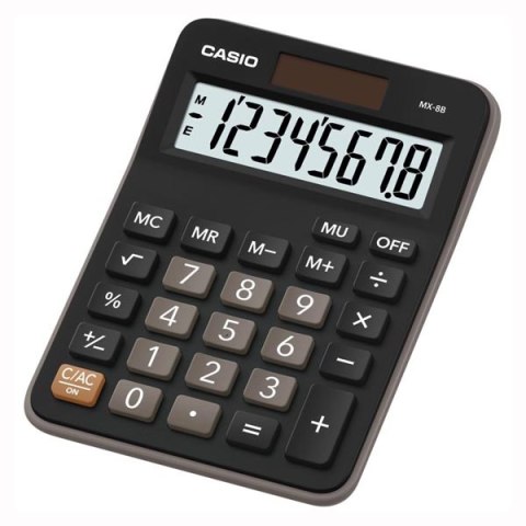 Casio Kalkulator MX 8 B BK, czarna, biurkowy z obliczaniem marży, %, +/-