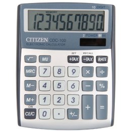 Citizen Kalkulator CDC100WB, srebrna, biurkowy, 10 miejsc, automatyczne wyłączanie