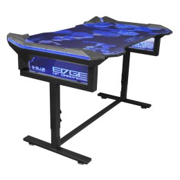 E-Blue Biurko dla gracza 135x78,5x69,5 cm, podświetlenie RGB, regulacja wysokości, z podkładką pod mysz