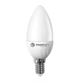 LED żarówka Moonlight E14, 220-240V, 5W, 405lm, 6000k, barwa zimna, 25000h, 2835, 37mm/100mm