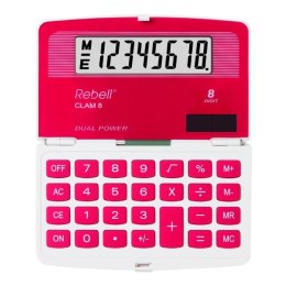 Rebell Kalkulator Clam 8 red, czerwona, kieszonkowy, 8 miejsc