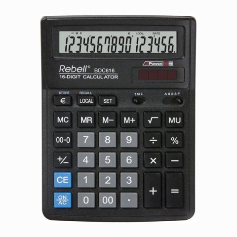 Rebell Kalkulator RE-BDC616 BX, czarna, biurkowy, 16 miejsc