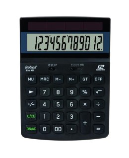 Rebell Kalkulator RE-ECO 450 BX, czarna, biurkowy, 12 miejsc