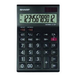 Sharp Kalkulator EL-125TWH, czarno-biały, biurkowy, 12 miejsc